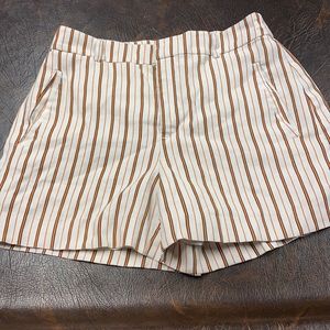 Orange and White Striped Shorts